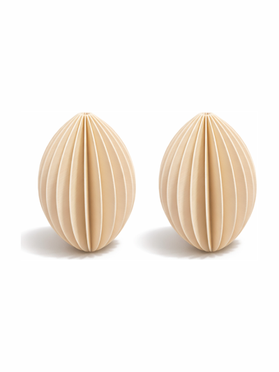 Simiu - Weihnachtsanhänger - 9 cm - Oval - Beige - 2er-Pack