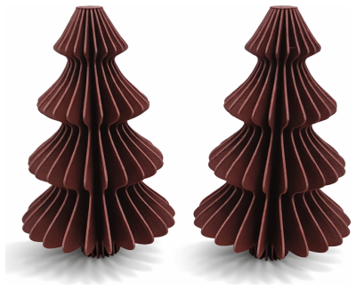 Simiu - Weihnachtsanhänger - 9 cm - Tannenbaum - Bordeaux Rot - 2er-Pack