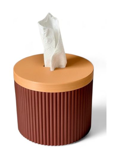 Simiu - Papierspender - Rund - Bordeauxrot/Beige 13,5cm