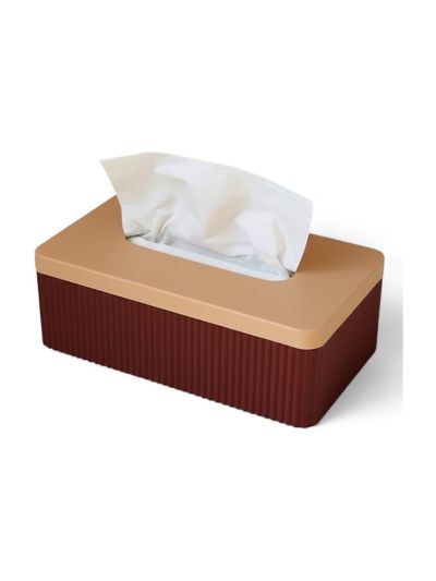 Simiu - TISSIVA - Papierspender - Eckig - Bordeauxrot/Beige - 25 x 14cm