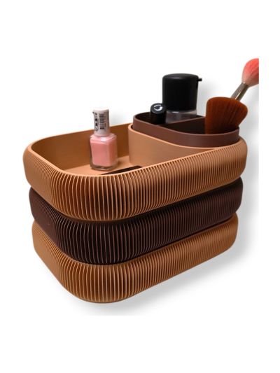 Simiu - STACKSEY - Make-up-Ständer - Groß - Mokka/Beige - 22 x 14cm