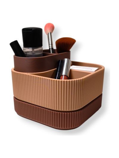 Simiu - STACKSEY CUBE - Make-up-Ständer - Mokka/Beige - 13 x 16cm