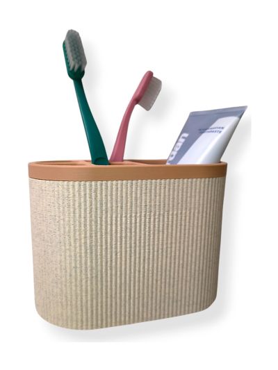 Simiu - Wandmontierte Zahnbürstenhalterung - Marmor/Beige