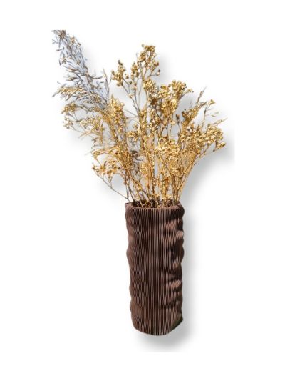 Simiu - CLAYLA Lamellenvase - Mokka - 20 cm