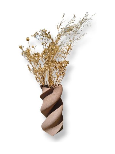 Simiu - HEART TWIST - Vase - 20 cm - Helles Lehm