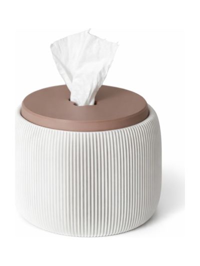 Simiu - Tiseo - Toilettenpapierhalter - Weißer Marmor/Lehmbraun