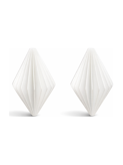 Simiu - Weihnachtsanhänger - 6 cm - Diamant - Seidenweiß - 2er-Pack