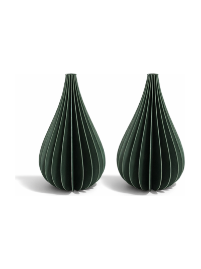 Simiu - Weihnachtsanhänger - 6 cm - Tropfen - Grün - 2er-Pack