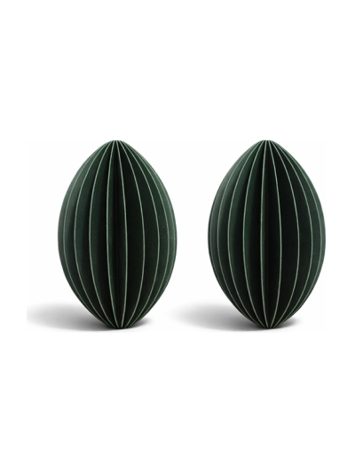 Simiu - Weihnachtsanhänger - 6 cm - Oval - Grün - 2er-Pack