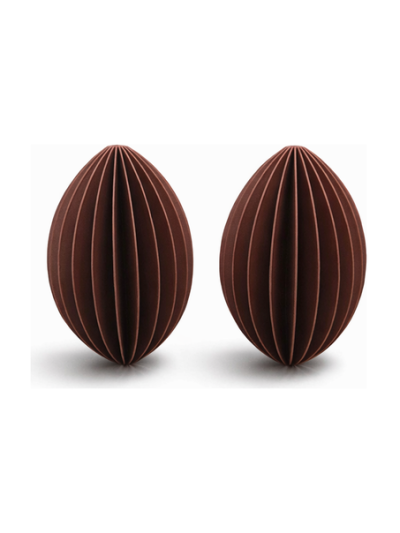 Simiu - Weihnachtsanhänger - 6 cm - Oval - Bordeauxrot - 2er-Pack