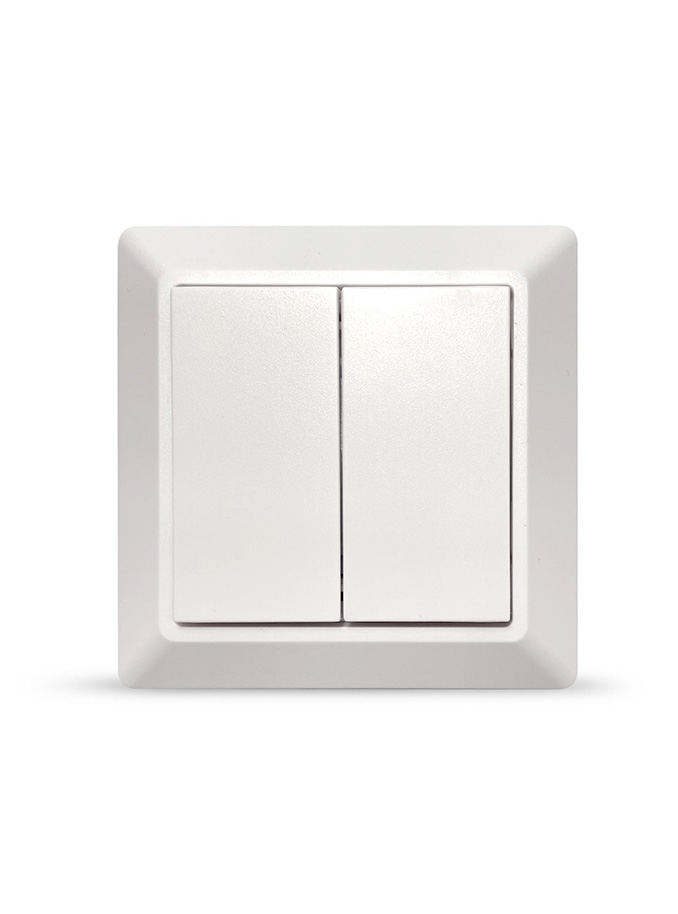 Weißer Lightbee-Zigbee-Schalter, EU-Modell, mit vier quadratischen Tastenflächen