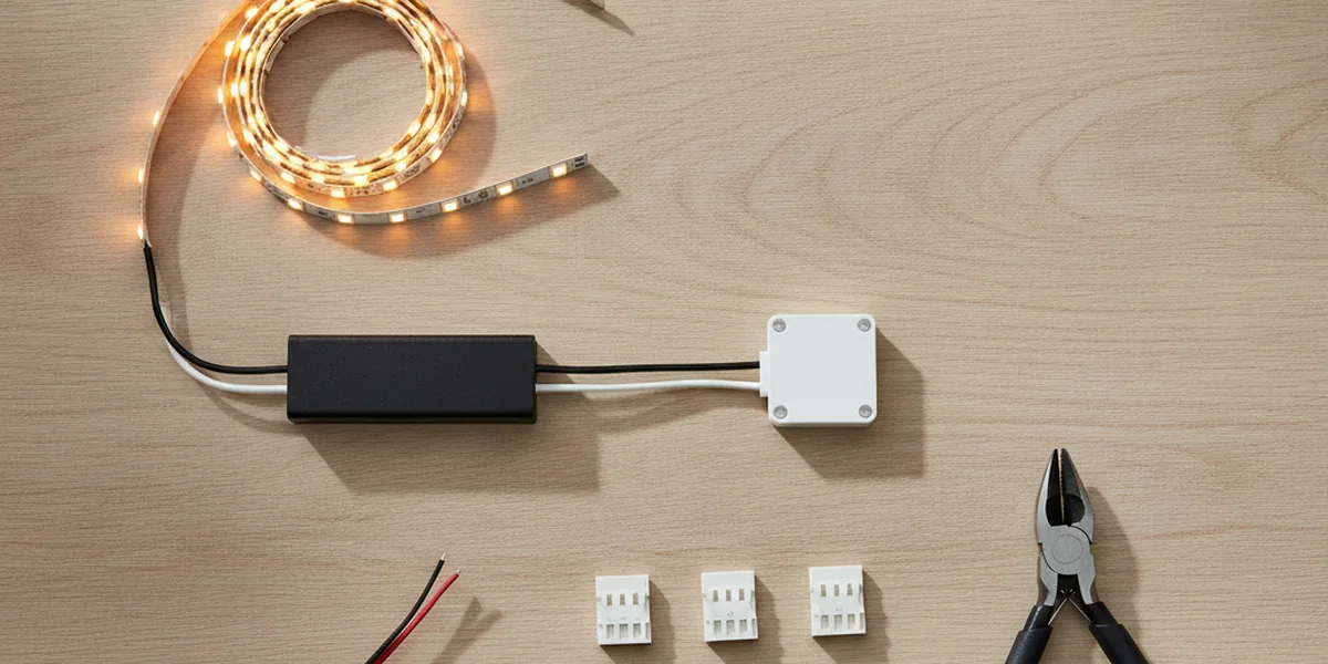 Anschluss von LED-Streifen, Netzteil und Controller